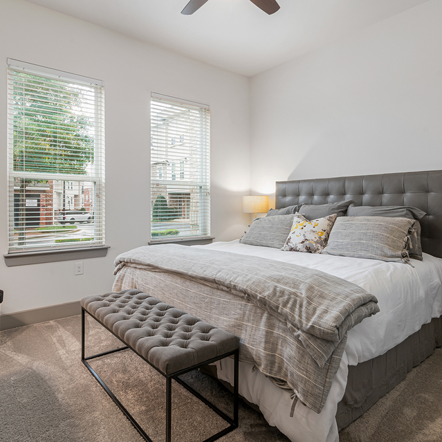 Creekside at Crabtree - Bedroom with Dresser and Lamp