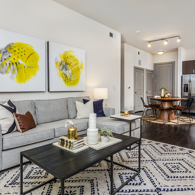 Creekside at Crabtree - Living Room with Art Pieces