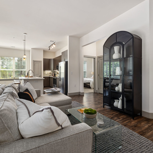 Creekside at Crabtree - Comfy Couch in Apartment Living Room