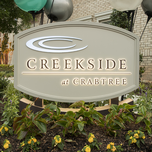 Creekside at Crabtree – Apartments and Townhomes – Monument Sign